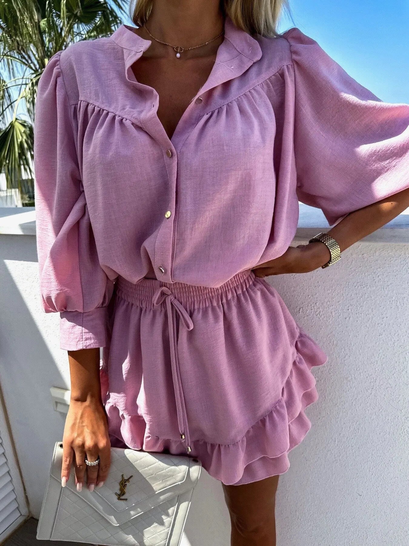 Casual Summer Striped Sets for Women Eye-Catching Fashion Short Skirt and Shirt Combinations Perfect for Holiday Outfits