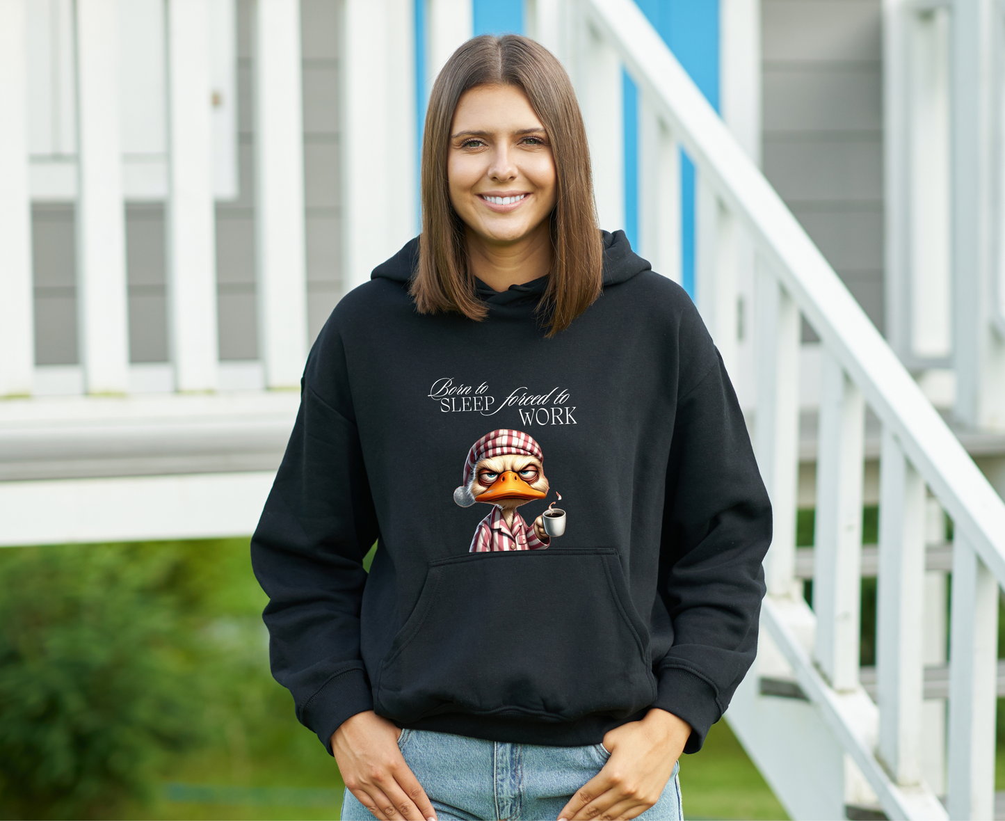 Unisex Hoodie Born to Sleep forced to work